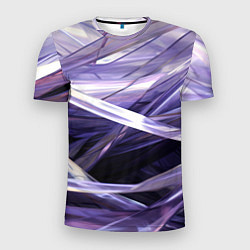 Футболка спортивная мужская Фиолетовые прозрачные полосы, цвет: 3D-принт