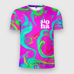 Мужская спорт-футболка Abstract floral pattern - aloha