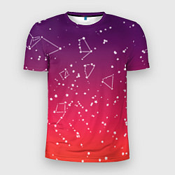 Мужская спорт-футболка Созвездия в розовом небе
