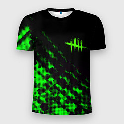 Мужская спорт-футболка Dead by daylight green neon