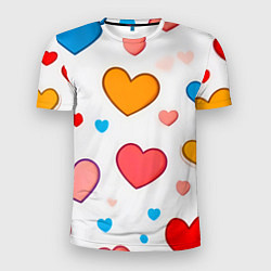 Мужская спорт-футболка Сердца сердечки