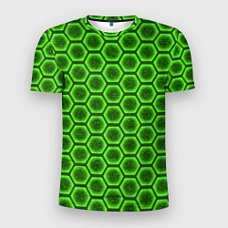 Мужская спорт-футболка Энергетический щит - зеленый
