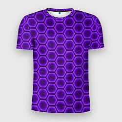 Мужская спорт-футболка Энергетический щит - фиолетовый