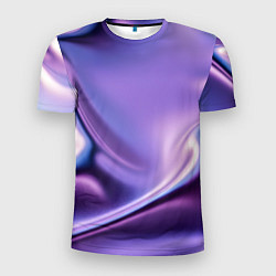 Мужская спорт-футболка Голография - изгибающийся металлический фиолетовый