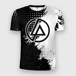 Футболка спортивная мужская Linkin park - черно-белая абстракция, цвет: 3D-принт