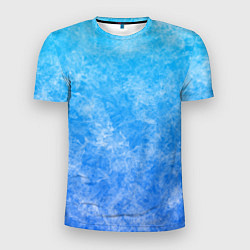Мужская спорт-футболка Дым на голубом фоне