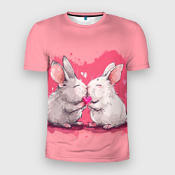 Футболка спортивная мужская Милые влюбленные кролики, цвет: 3D-принт