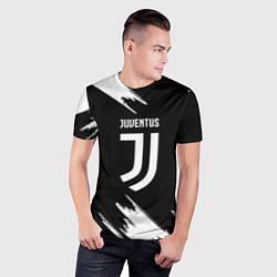 Футболка спортивная мужская Juventus краски текстура, цвет: 3D-принт — фото 2