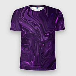 Мужская спорт-футболка Абстакция на темно фиолетовом