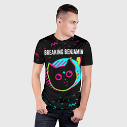 Футболка спортивная мужская Breaking Benjamin - rock star cat, цвет: 3D-принт — фото 2