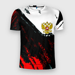 Футболка спортивная мужская Россия краски абстракция, цвет: 3D-принт
