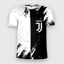 Мужская спорт-футболка Juventus краски чёрнобелые
