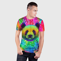 Футболка спортивная мужская Цветная панда, цвет: 3D-принт — фото 2
