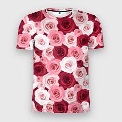 Мужская спорт-футболка Красные и розовые розы