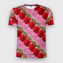 Мужская спорт-футболка Фон с лилиями и розами