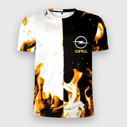 Мужская спорт-футболка Opel огонь текстура