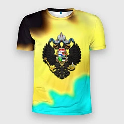 Футболка спортивная мужская Российская империя герб краски, цвет: 3D-принт