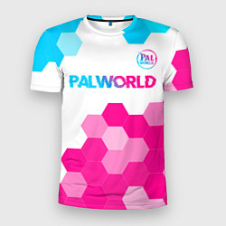 Футболка спортивная мужская Palworld neon gradient style посередине, цвет: 3D-принт
