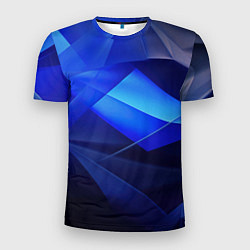 Мужская спорт-футболка Черно-синий абстрактный фон