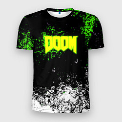 Футболка спортивная мужская Doom токсичное лого краски, цвет: 3D-принт