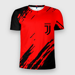 Футболка спортивная мужская Juventus краски спорт фк, цвет: 3D-принт