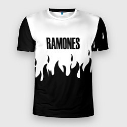 Футболка спортивная мужская Ramones fire black rock, цвет: 3D-принт