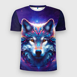 Мужская спорт-футболка Волк и звезды