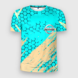 Мужская спорт-футболка Nissan текстура краски