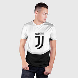 Футболка спортивная мужская Juventus black geometry sport, цвет: 3D-принт — фото 2