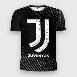 Футболка спортивная мужская Juventus с потертостями на темном фоне, цвет: 3D-принт