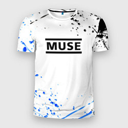 Футболка спортивная мужская MUSE рок стиль краски, цвет: 3D-принт