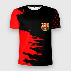 Футболка спортивная мужская Barcelona краски спорт, цвет: 3D-принт
