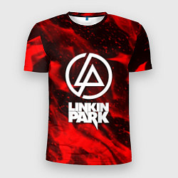 Футболка спортивная мужская Linkin park красный огонь, цвет: 3D-принт