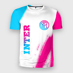 Мужская спорт-футболка Inter neon gradient style вертикально