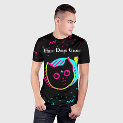 Футболка спортивная мужская Three Days Grace - rock star cat, цвет: 3D-принт — фото 2