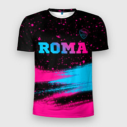 Футболка спортивная мужская Roma - neon gradient посередине, цвет: 3D-принт