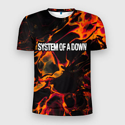 Футболка спортивная мужская System of a Down red lava, цвет: 3D-принт