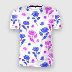 Мужская спорт-футболка Цветочный узор из роз - паттерн