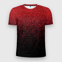 Футболка спортивная мужская Градиент мозаика красно-чёрный, цвет: 3D-принт