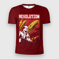 Футболка спортивная мужская Народная революция с Лениным, цвет: 3D-принт