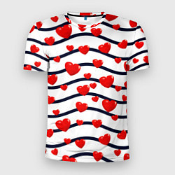 Мужская спорт-футболка Сердца на линиях