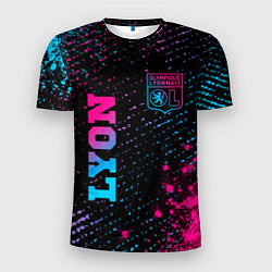 Мужская спорт-футболка Lyon - neon gradient вертикально