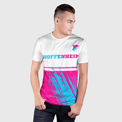 Футболка спортивная мужская Hoffenheim neon gradient style посередине, цвет: 3D-принт — фото 2