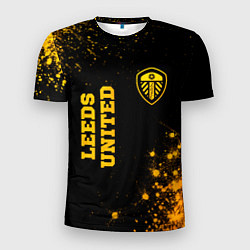Футболка спортивная мужская Leeds United - gold gradient вертикально, цвет: 3D-принт