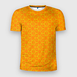 Мужская спорт-футболка Паттерн из окружностей оранжевый