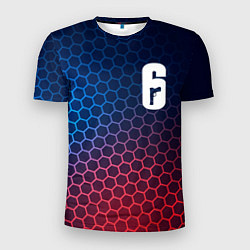 Мужская спорт-футболка Rainbow Six неоновые соты