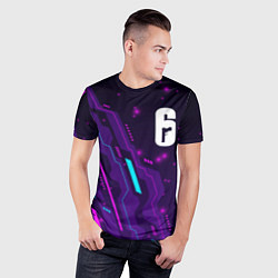 Футболка спортивная мужская Rainbow Six neon gaming, цвет: 3D-принт — фото 2