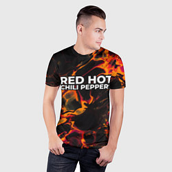 Футболка спортивная мужская Red Hot Chili Peppers red lava, цвет: 3D-принт — фото 2