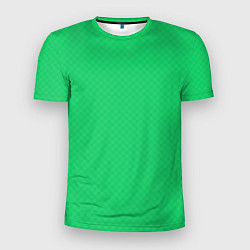 Мужская спорт-футболка Яркий зелёный текстурированный в мелкий квадрат