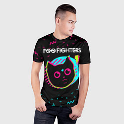 Футболка спортивная мужская Foo Fighters - rock star cat, цвет: 3D-принт — фото 2